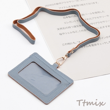 パスケース 横向き ストラップ付 ICカードケース IDカードケース 定期入れ カード入れ 約7.8×10cm（1ヶ）