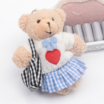 ドール用バッグ チェック柄 モールド―ル 人形用 推し活 ミニチュア 手さげ かばん ショルダーバッグ 全6種（1ヶ）