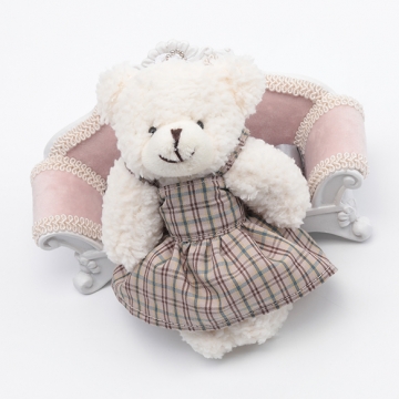 ドール用ワンピース チェック柄 モールド―ル ぬいぐるみ 人形用 推し活 着せ替え ミニチュア 全3種（1ヶ）