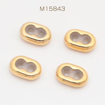 ステンレス製スライドボール ストッパービーズ 2穴 シリコン入り 14KGPゴールドメッキ 約8.5×12mm（1ヶ）