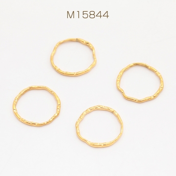 ステンレス製メタルフレームパーツ 不規則ラウンド型 リングパーツ メタルパーツ 14KGP 約14.5mm（1ヶ）