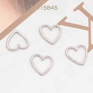 ステンレス製メタルフレームパーツ ハート シルバーカラー リングパーツ メタルパーツ 約12×12.5mm（1ヶ）