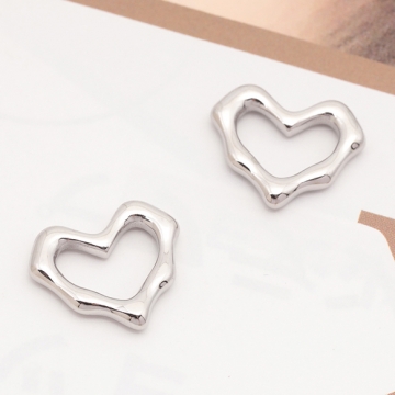 ステンレス製メタルフレームパーツ ハート リングパーツ メタルパーツ 14KGPゴールドメッキ 約13×15mm（1ヶ）