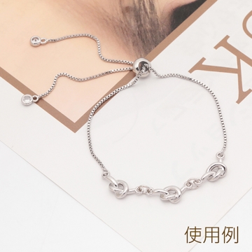 コネクターパーツ 結び目 2カン付き 銅製 接続金具 連結パーツ コネクターチャーム 約8×17mm（3ヶ）