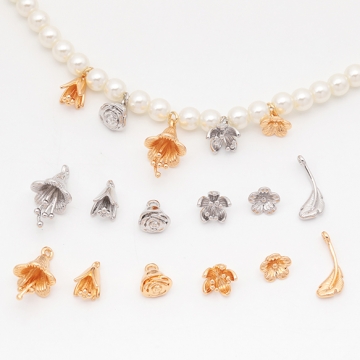 メタルフラワーチャーム 五弁花 お花 ミニフラワー フラワーチャーム メタルチャーム 約7×8mm（4ヶ）