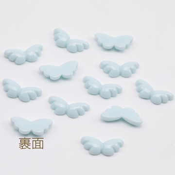 樹脂貼付けパーツ ミニサイズ 天使の羽 カボション デコパーツ 貼り付けパーツ 約6×14mm（15ヶ）