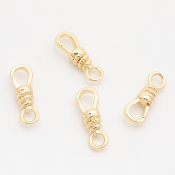 デザインカニカン ツイスト ロープ風 エンドパーツ 基礎金具 留め具 約7×19mm（2ヶ）