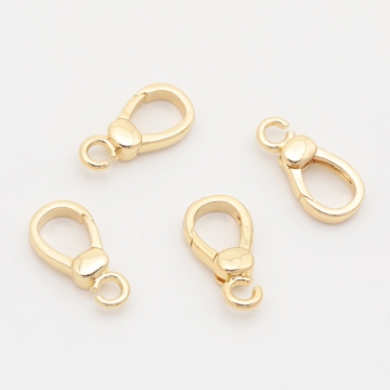 デザインカニカン カラビナ カン付き 光沢感 エンドパーツ 基礎金具 留め具 約9×17mm（2ヶ）