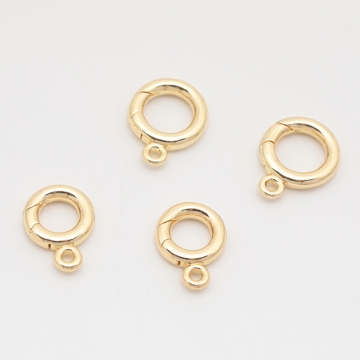 デザインカニカン ミニサイズ カラビナ カン付き サークル 光沢感 エンドパーツ 基礎金具 留め具 約10×14mm（2ヶ）