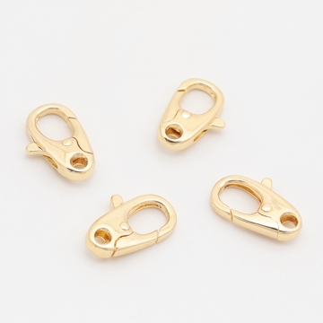 デザインカニカン 光沢感 カン無し 穴あき エンドパーツ 基礎金具 留め具 約10×17mm（2ヶ）