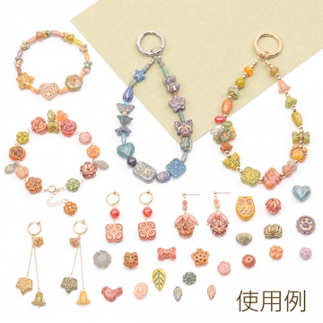 チェコ調ガラスビーズ お花 フラワー 立体 チェコガラス風 アンティーク風 カラーランダム 約7×13mm（10ヶ）