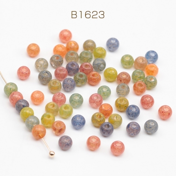 チェコ調ガラスビーズ ラウンド 丸形 チェコガラス風 アンティーク風 カラーランダム 約4mm（30ヶ）