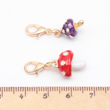 カニカン付きチャーム きのこ キノコ 茸 スマホチャーム マスクチャーム ストラップチャーム キーホルダーチャーム (1ヶ)