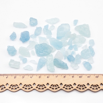 穴なし天然石さざれ 不規則 アクアマリン アクセサリー制作におすすめ（10g）