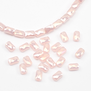 ガラスビーズ 長方形 多面カット キラキラ 約4×7mm（1連(約75ヶ)）