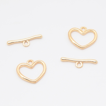 デザインマンテル ハート 留め具 ネックレス ブレスレット 約14×16mm＆約20mm (2セット)