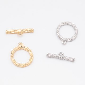 デザインマンテル 円 丸型 留め具 ネックレス ブレスレット 約16×20mm＆約21mm (2セット)