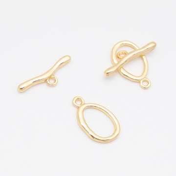 デザインマンテル オーバル 留め具 ネックレス ブレスレット 約12×19mm＆約21mm (2セット)