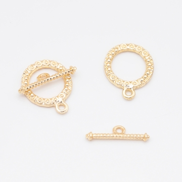 デザインマンテル 円 丸型 留め具 ネックレス ブレスレット 約15×19mm＆約19mm (2セット)