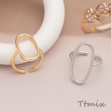 デザインリング オーバル 指輪 メタル オープンリング 10号内径約16mm(幅約27mm)（1ヶ）