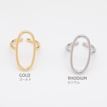 デザインリング オーバル 指輪 メタル オープンリング 10号内径約16mm(幅約27mm)（1ヶ）