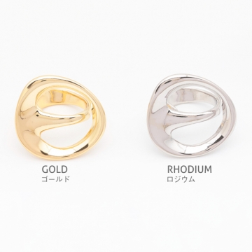 デザインリング ユニーク 個性的 指輪 メタル オープンリング 16号内径約18mm(幅約30mm)（1ヶ）