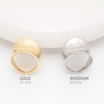 ファッションリング 指輪 ワイドリング 幅広リング カーブリング サイズ調整可 内径約17.7mm(幅約21mm)（1個）