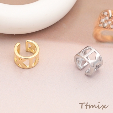 イヤーカフ 透かし ピアスホール不要 片耳 両耳 耳飾り メタルイヤーカフ 約7×11mm（1ヶ）