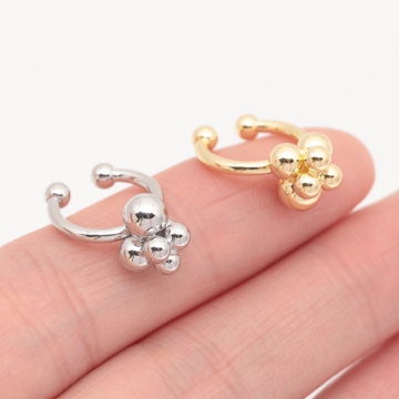イヤーカフ 立体バブルモチーフ ピアスホール不要 片耳 両耳 耳飾り メタルイヤーカフ 約9×13mm（1ヶ）