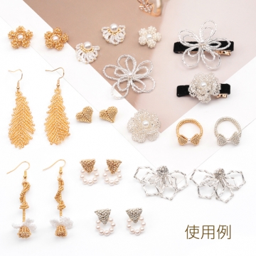 ビーズ編みパーツ お花 五弁花 編みフラワー 手作り ビーズ編みチャーム 貼り付けパーツ 約28mm（1ヶ）