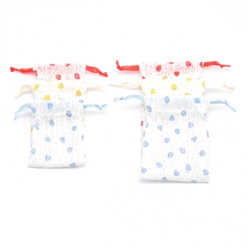 ミニ巾着ポーチ3点セット 大人可愛い いちご柄 小物入れ プチギフトにも （3点セット）