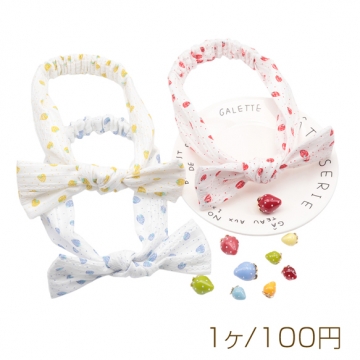 ヘアバンド イチゴと水玉模様 いちご柄 苺 髪飾り 髪留め ヘアゴム ヘアアクセサリー（1ヶ）