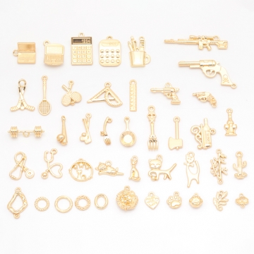 メタルフレームパーツ ラウンド ツイスト シンプル コネクターチャーム メタルパーツ メタルチャーム 約10mm（10ヶ）