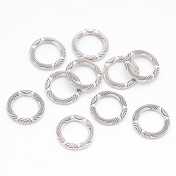 メタルフレームパーツ ラウンド 幾何学模様 ユニーク コネクターチャーム メタルパーツ メタルチャーム 約12mm（10ヶ）