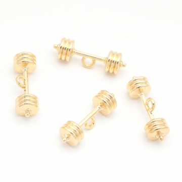 ダンベルチャーム 鉄アレイ バーベル 筋トレ ミニチュア スポーツチャーム メタルチャーム 約8×25mm（4ヶ）