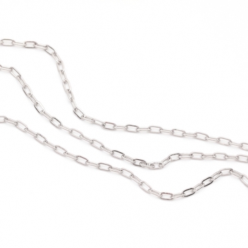 ステンレスチェーン オーバル シンプル デザインチェーン メタルチェーン 基礎金具 幅約1.5mm（1m）