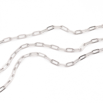 ステンレスチェーン 平あずき オーバル シンプル デザインチェーン メタルチェーン 基礎金具 幅約1.8mm（1m）