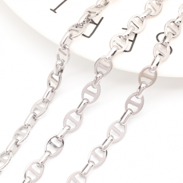 ステンレスチェーン アンカーチェーン H型 デザインチェーン メタルチェーン 基礎金具 幅約6mm（1m）