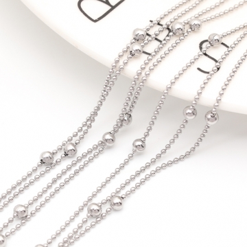 ステンレスチェーン 1.2mmボールチェーン デザインチェーン メタルチェーン 基礎金具 幅約3mm（1m）