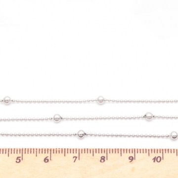 ステンレスチェーン 1.2mmボールチェーン デザインチェーン メタルチェーン 基礎金具 幅約3mm（1m）