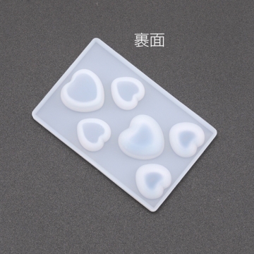 シリコンモールド ハート型 カボション レジン型 約1×4.2×6.3cm（1ヶ）