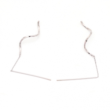 ウェーブアメリカンピアス ツイストスティック 揺れるチェーンピアス 挿し込み針 チェーンピアス ピアス金具 約9cm（2ヶ）