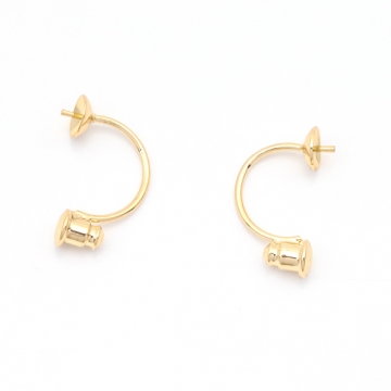 ピアスキャッチ C字 芯立て丸皿 ピアス金具 ポストピアスキャッチ 約11×21mm(丸皿約6mm)（2ヶ）