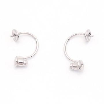 ピアスキャッチ C字 芯立て丸皿 ピアス金具 ポストピアスキャッチ 約11×21mm(丸皿約6mm)（2ヶ）