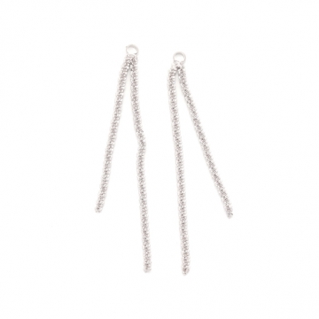 チェーンチャーム 二連デザインチェーン チェーンタッセル メタルチャーム 約60mm（1ヶ）