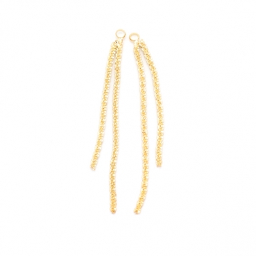 チェーンチャーム 二連デザインチェーン チェーンタッセル メタルチャーム 約60mm（1ヶ）