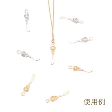 ナイフチャーム カトラリー ミニチュア 食器チャーム メタルチャーム 約5×23mm（4ヶ）