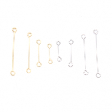 両サイド9ピン スチール製 両端カン付き9ピン コネクターパーツ メタルパーツ 約0.7×35mm（10ヶ）