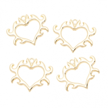 ハートチャーム フレームチャーム 1カン付き メタルチャーム 約28×34mm（2ヶ）