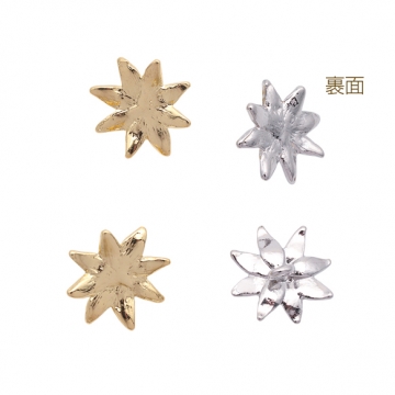 いちごのヘタパーツ フルーツのヘタ いちごの貼付けへた部分パーツ いちごキャップ メタルパーツ 約14×14mm（4ヶ）